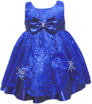 GIRLS CASUAL DRESSES W/ BOW (R.BLUE)